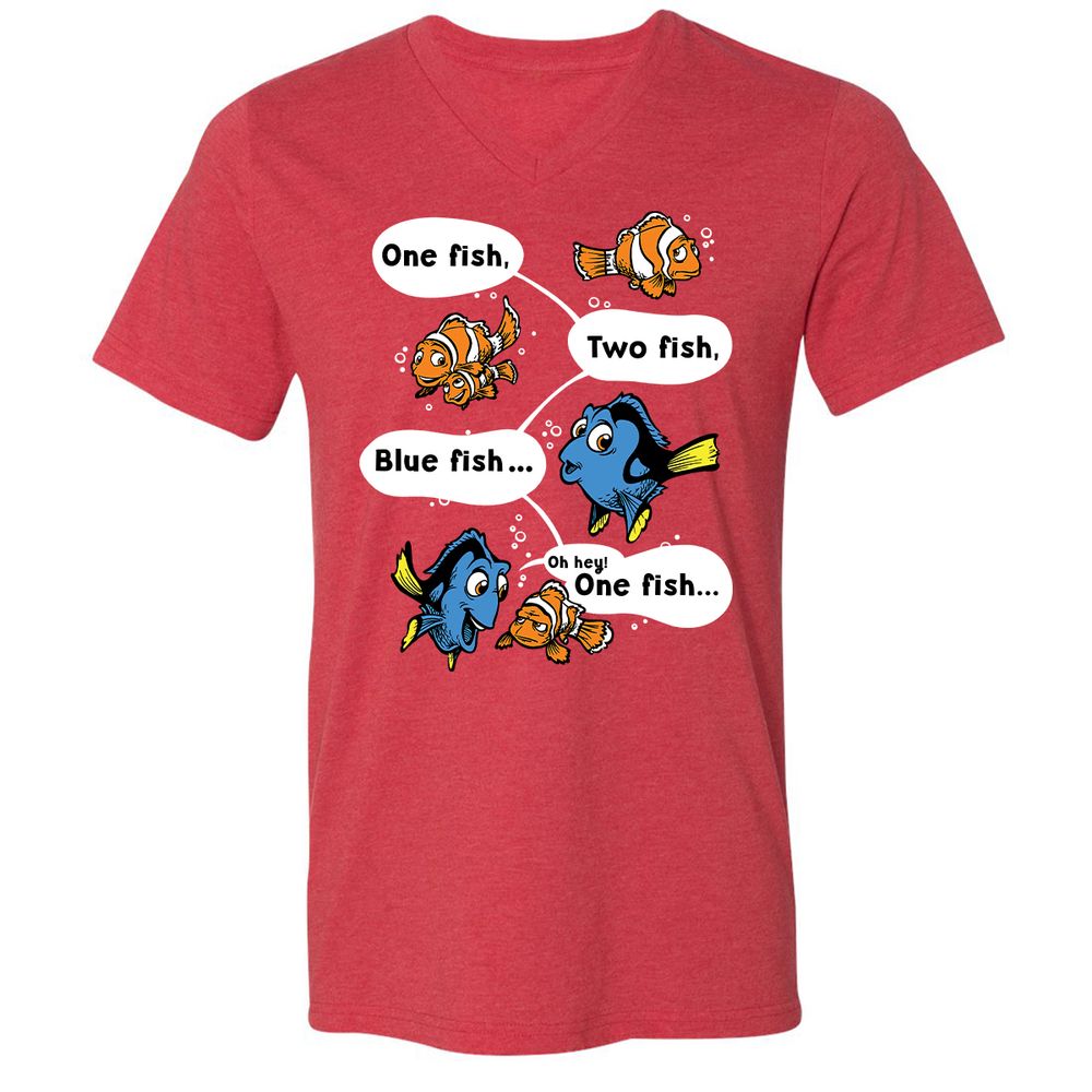 Unisex V-Neck T-Shirt - NQTXKSXD - Heather Red - 16