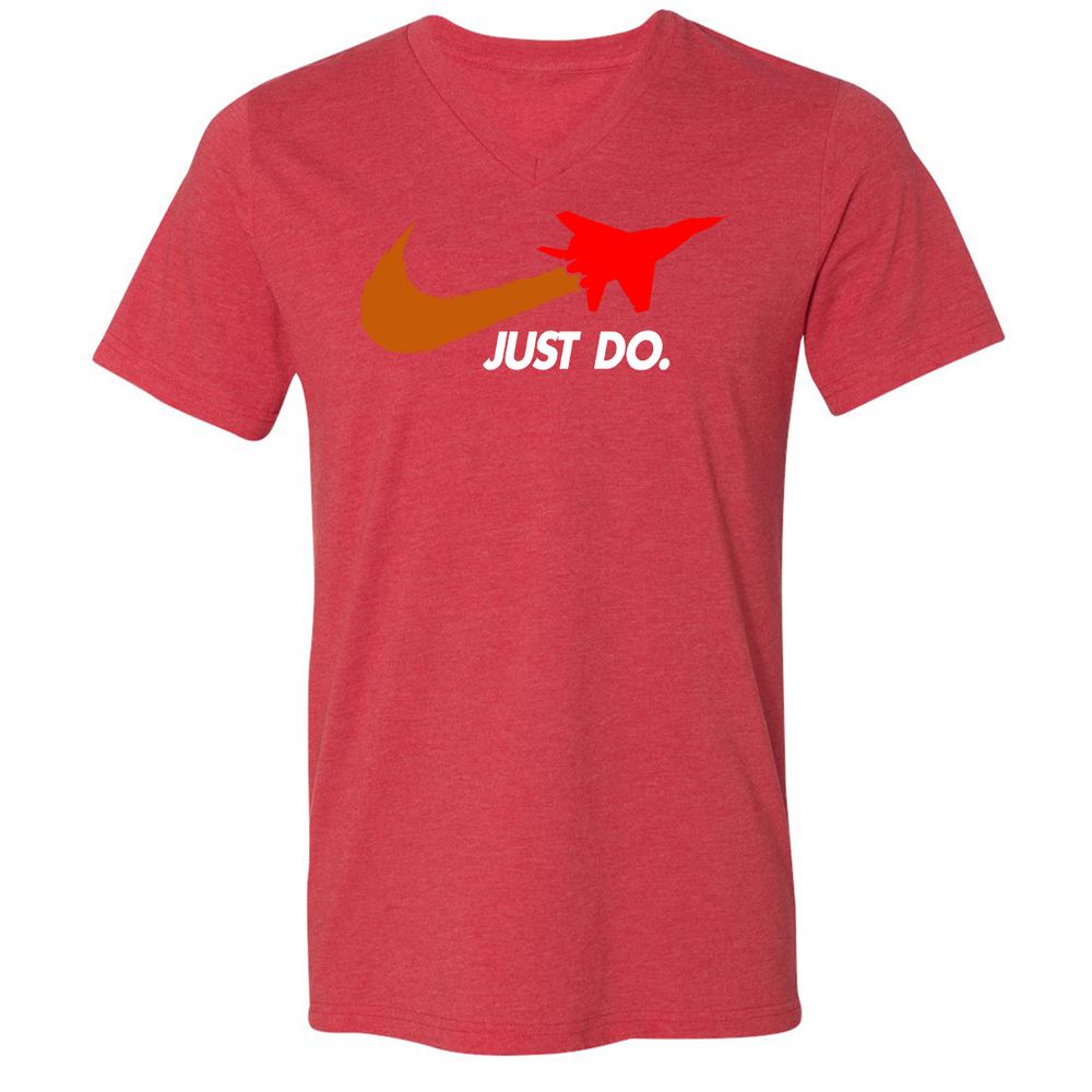 Unisex V-Neck T-Shirt - CVK4X2K5 - Heather Red - 16