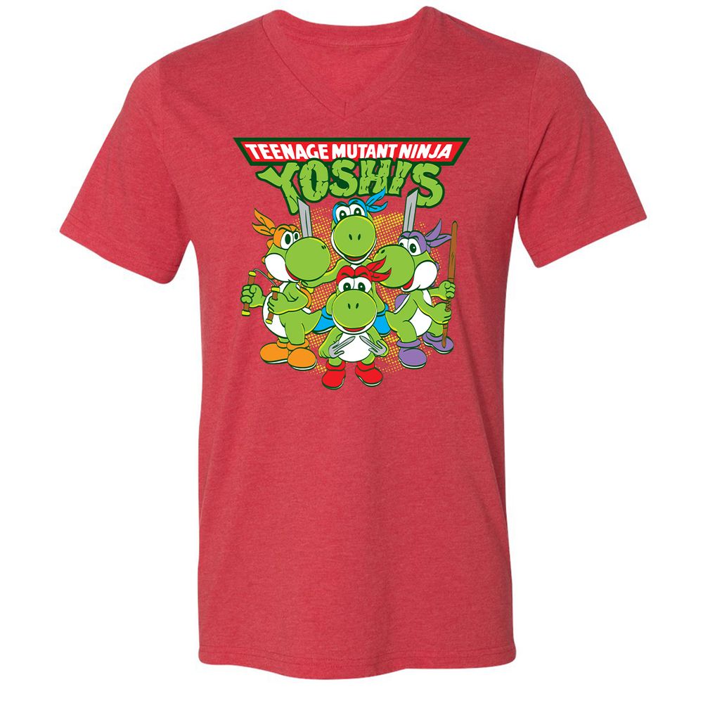 Unisex V-Neck T-Shirt - NQ8VWBHV - Heather Red - 16