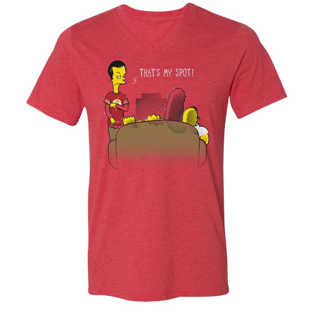 Unisex V-Neck T-Shirt - 6VK1KR1R - Heather Red - 16