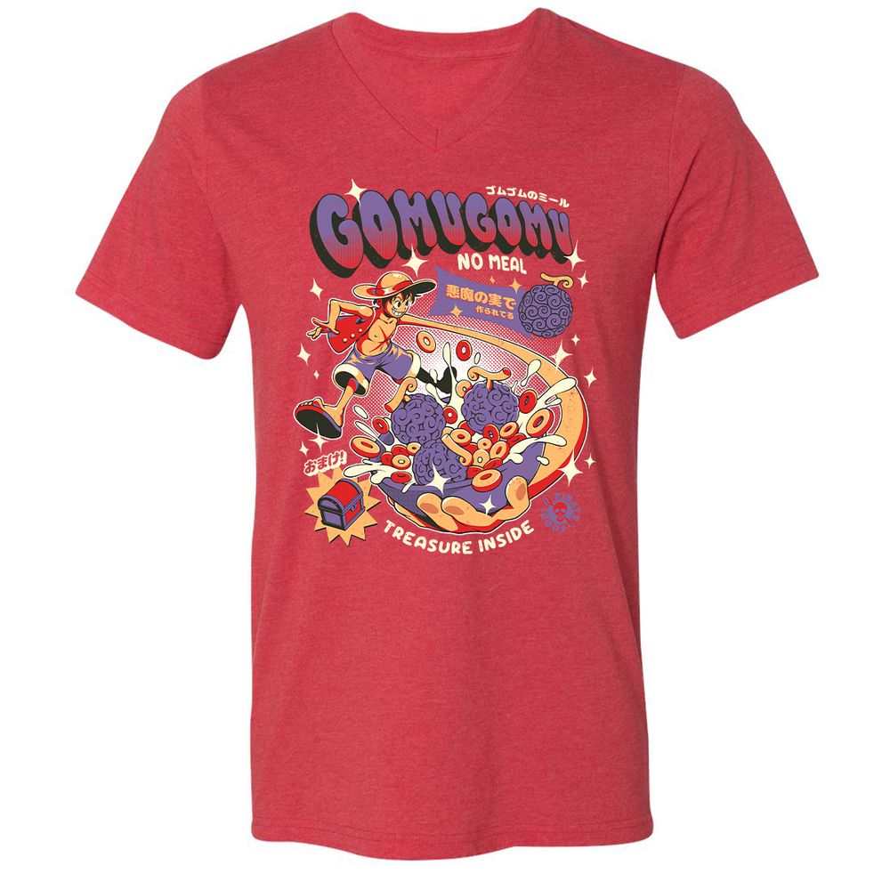Unisex V-Neck T-Shirt - J5B5RUSE - Heather Red - 16