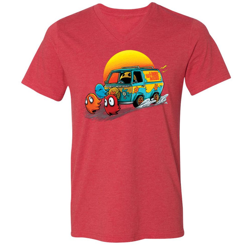 Unisex V-Neck T-Shirt - YPDMZD8W - Heather Red - 16