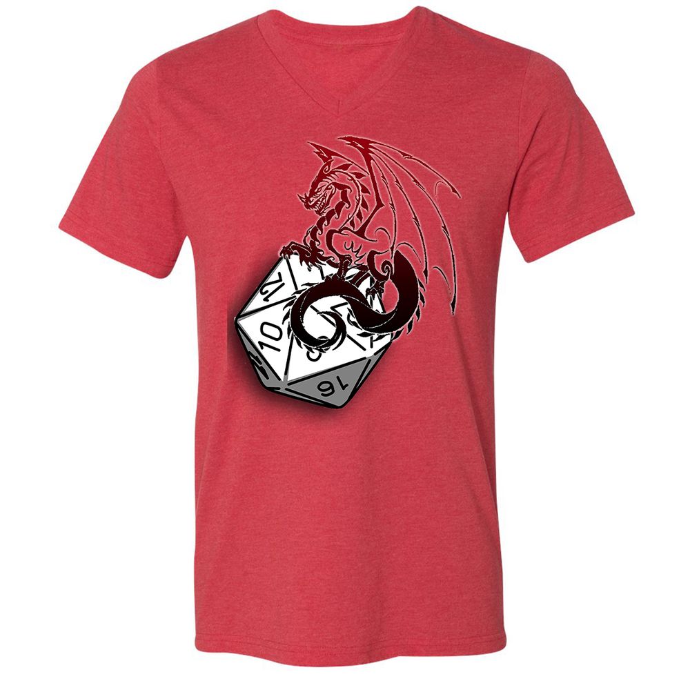 Unisex V-Neck T-Shirt - HLPEL2CV - Heather Red - 16