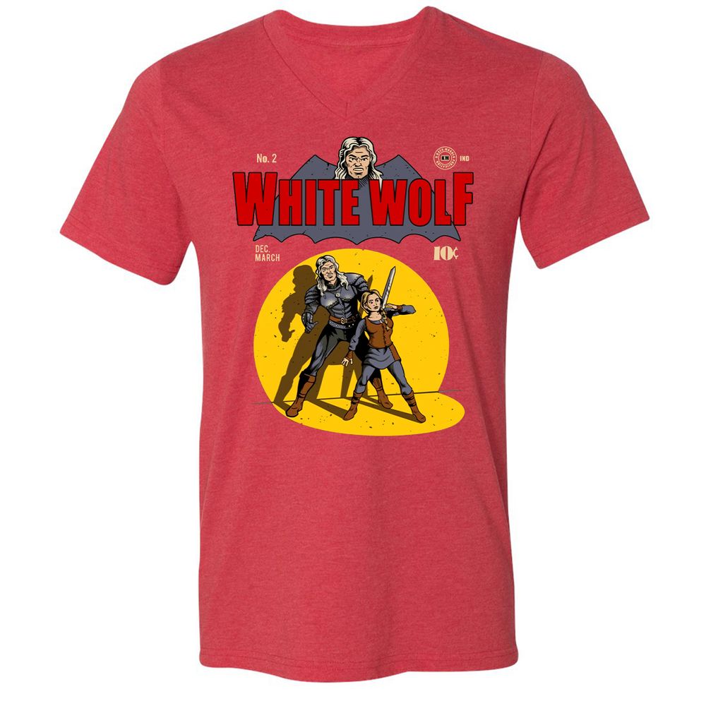 Unisex V-Neck T-Shirt - F1UYR8VV - Heather Red - 16