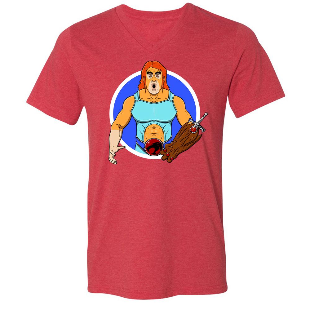 Unisex V-Neck T-Shirt - 44ZHN5FE - Heather Red - 16