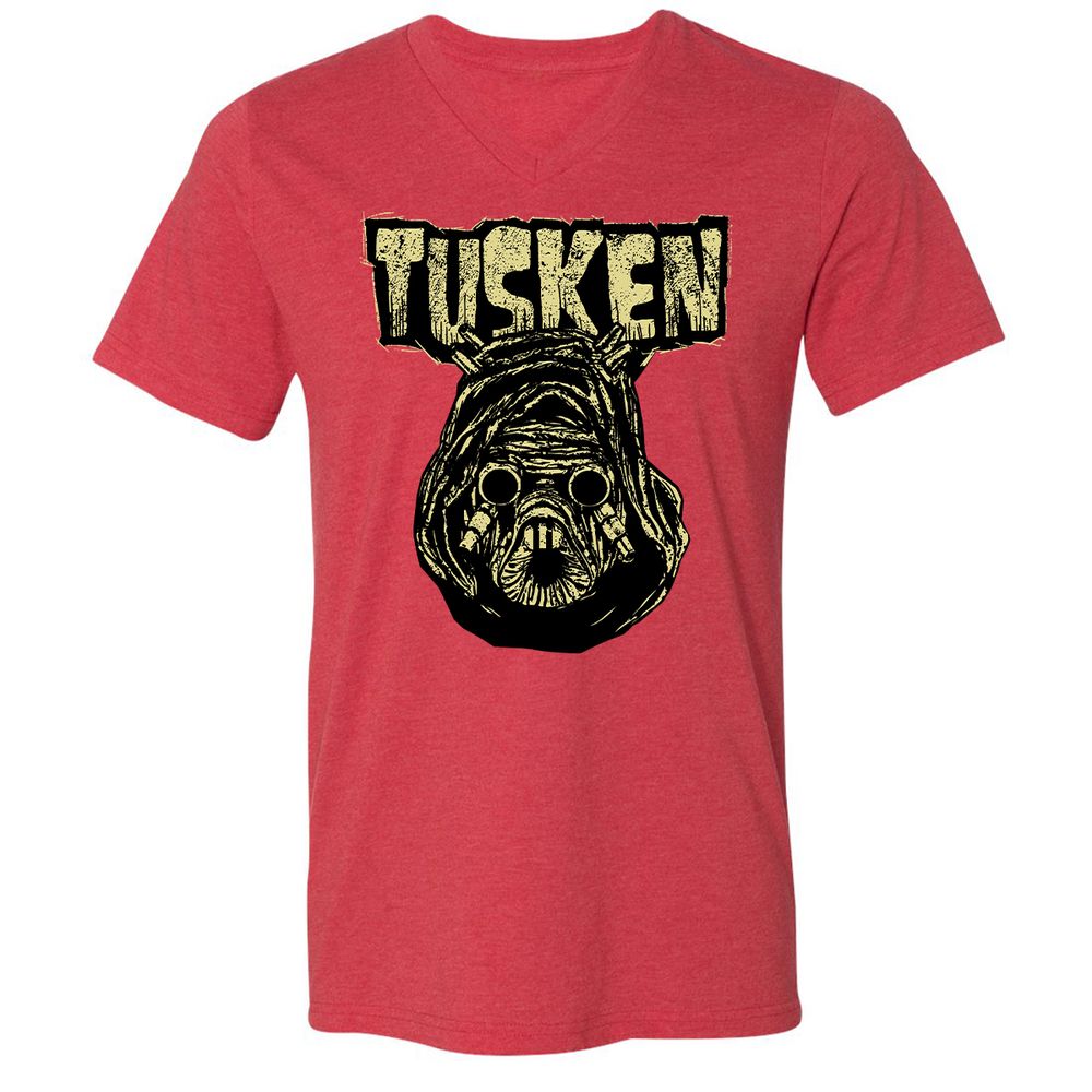 Unisex V-Neck T-Shirt - K8TXQZZA - Heather Red - 16