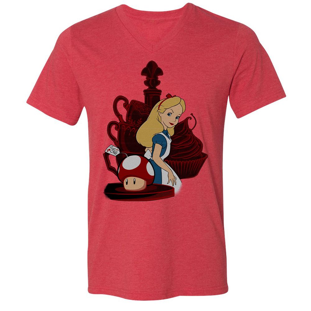 Unisex V-Neck T-Shirt - A31N8JS8 - Heather Red - 16