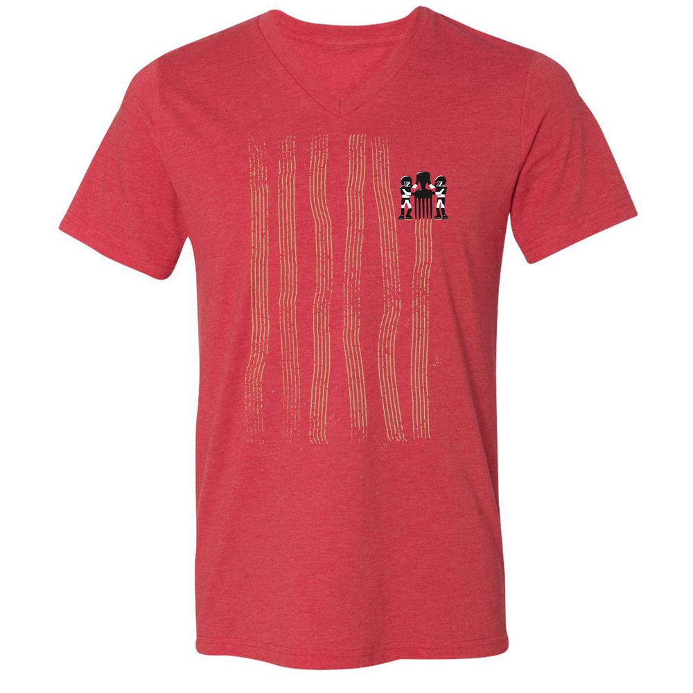 Unisex V-Neck T-Shirt - C5UD6S76 - Heather Red - 16