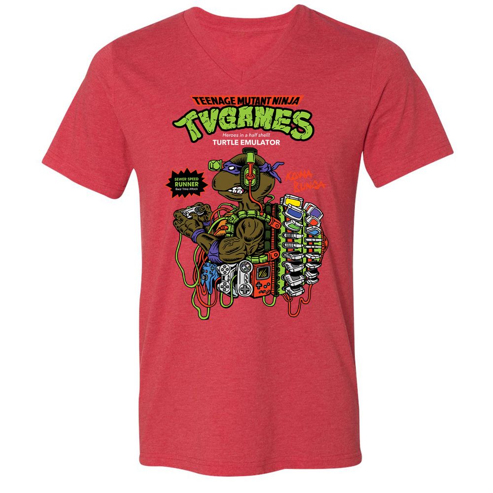 Unisex V-Neck T-Shirt - ADB2KW14 - Heather Red - 16