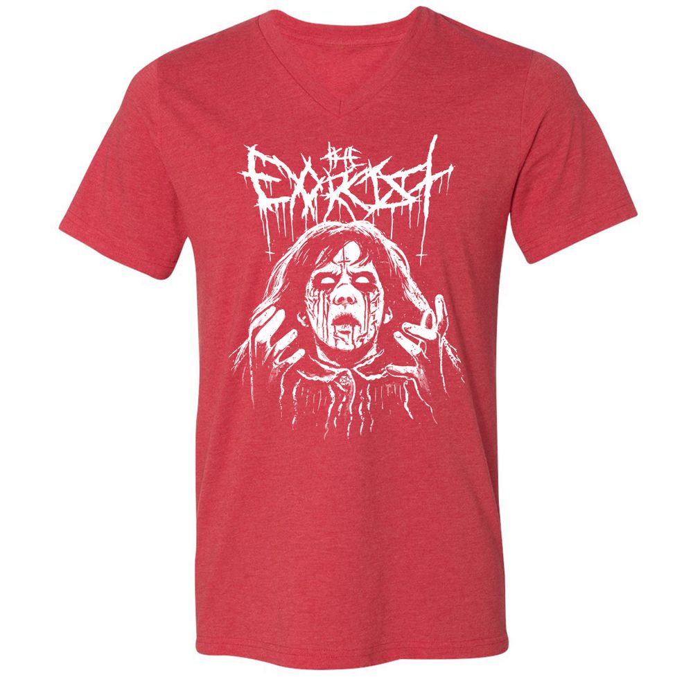 Unisex V-Neck T-Shirt - C7V4C87F - Heather Red - 16