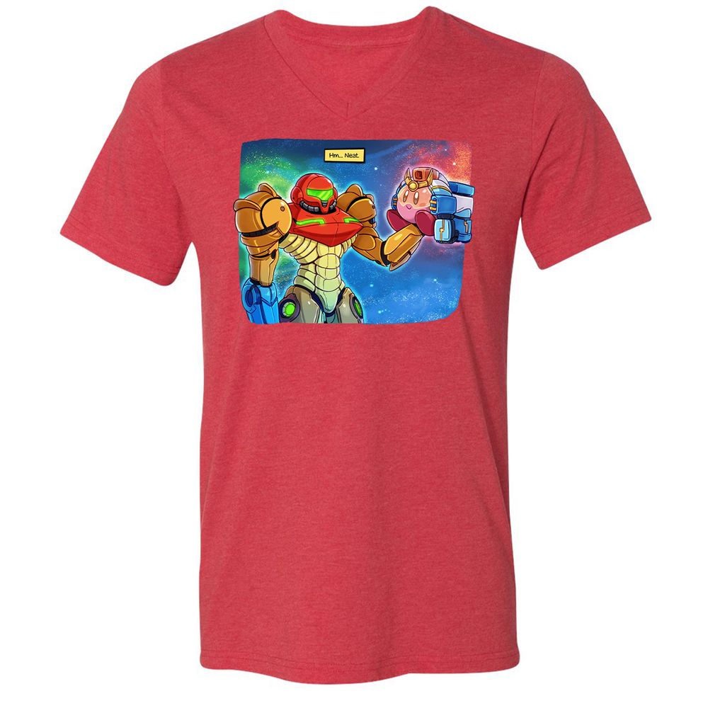 Unisex V-Neck T-Shirt - RAS6TL4V - Heather Red - 16