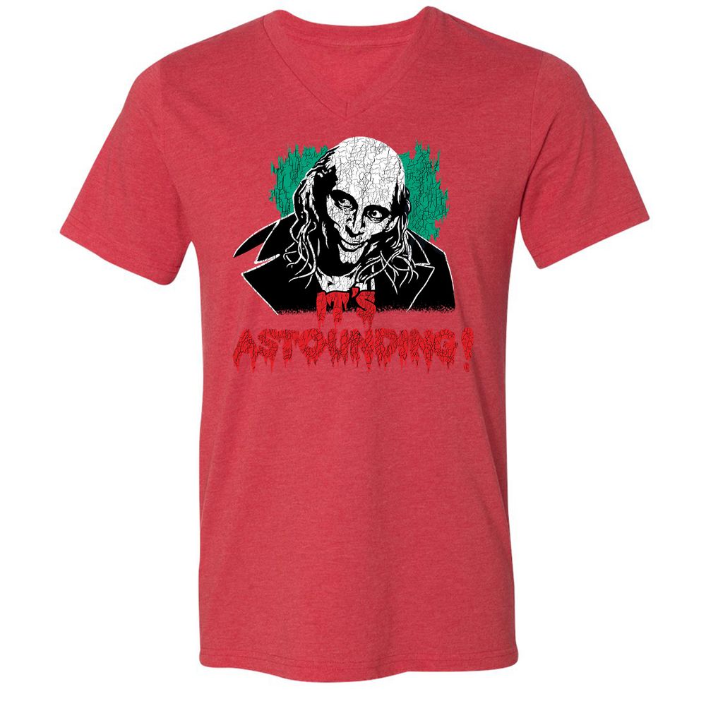 Unisex V-Neck T-Shirt - SNXLYNTX - Heather Red - 16
