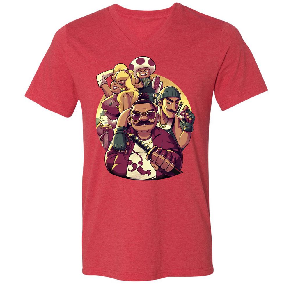 Unisex V-Neck T-Shirt - 543TZYCJ - Heather Red - 16