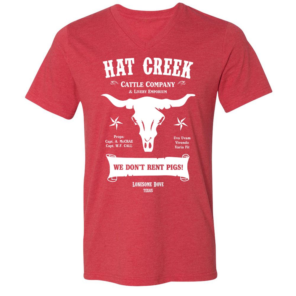 Unisex V-Neck T-Shirt - 5ENF3MHS - Heather Red - 16