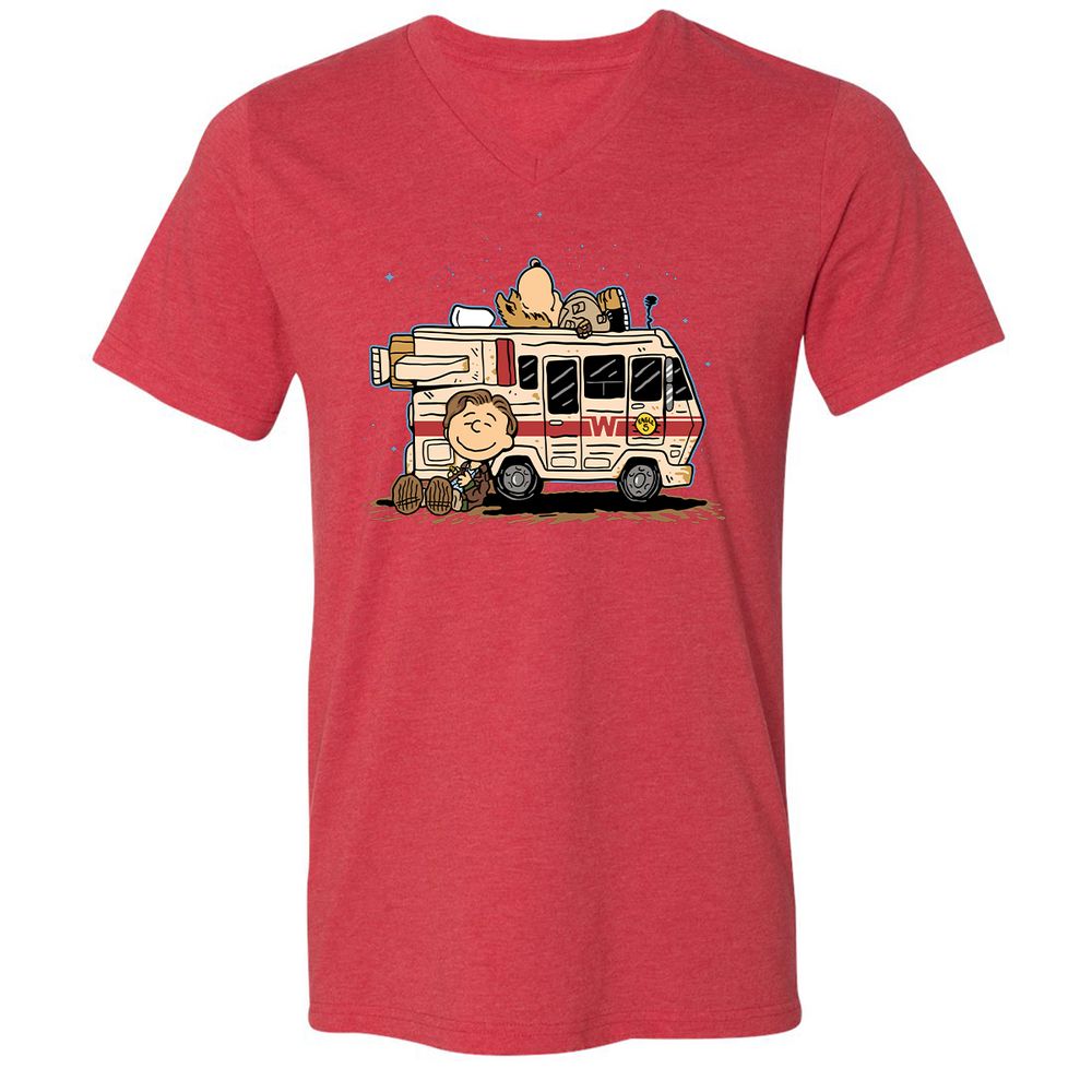 Unisex V-Neck T-Shirt - VR1H2P21 - Heather Red - 16