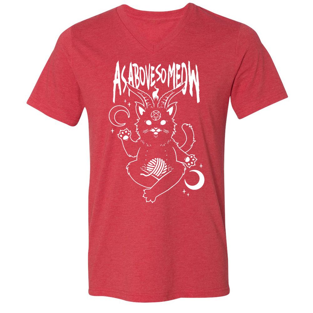 Unisex V-Neck T-Shirt - LERQT77B - Heather Red - 16