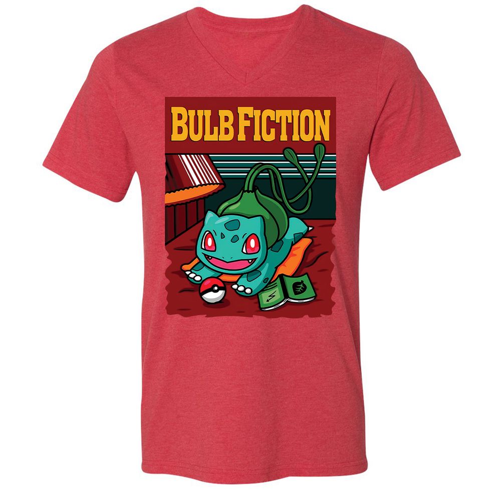 Unisex V-Neck T-Shirt - EBYKAYNS - Heather Red - 16