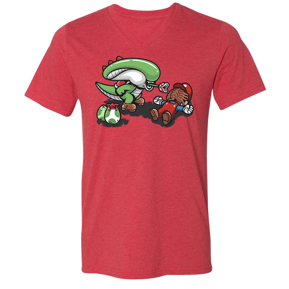 Unisex V-Neck T-Shirt - 2D11UM7Z - Heather Red - 16