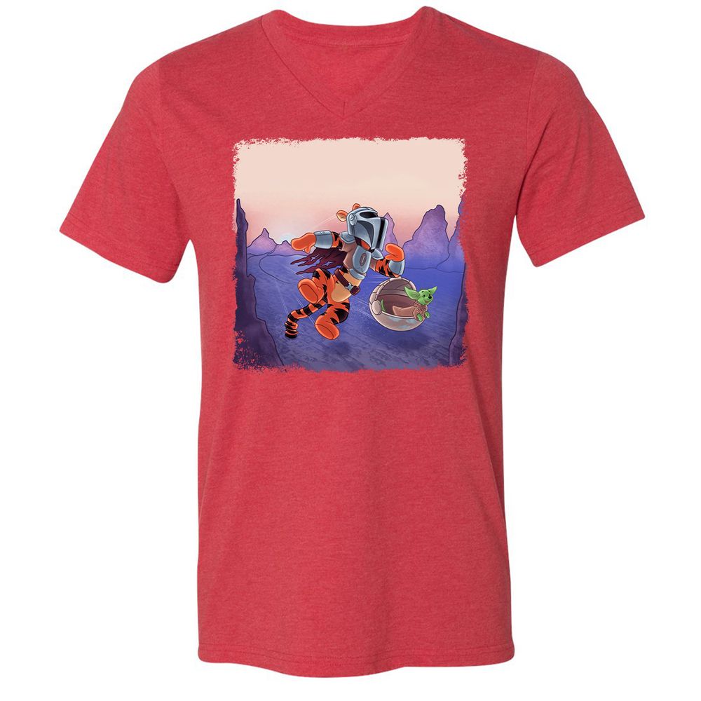 Unisex V-Neck T-Shirt - 38JYX5VU - Heather Red - 16