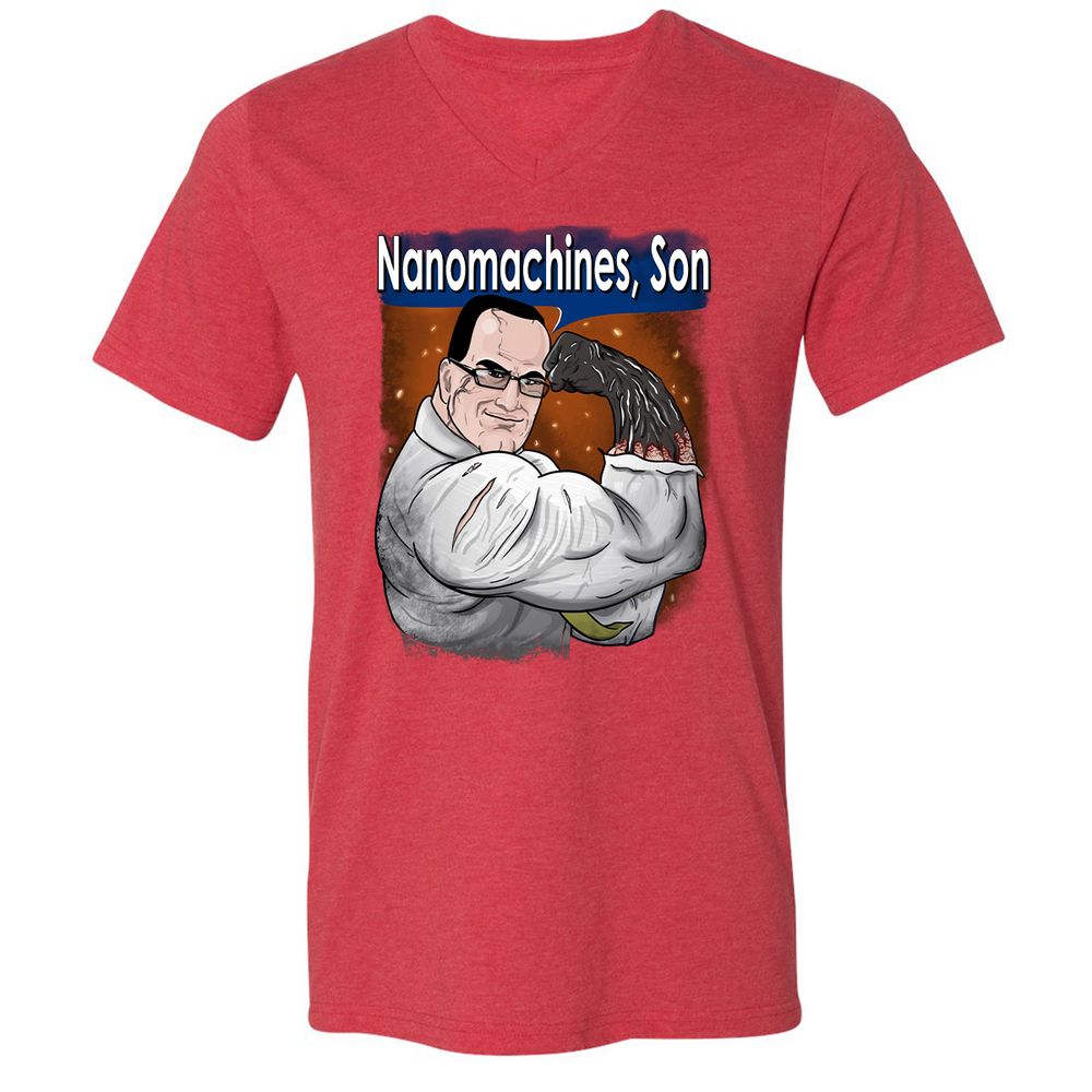 Unisex V-Neck T-Shirt - C4NWJQAN - Heather Red - 16