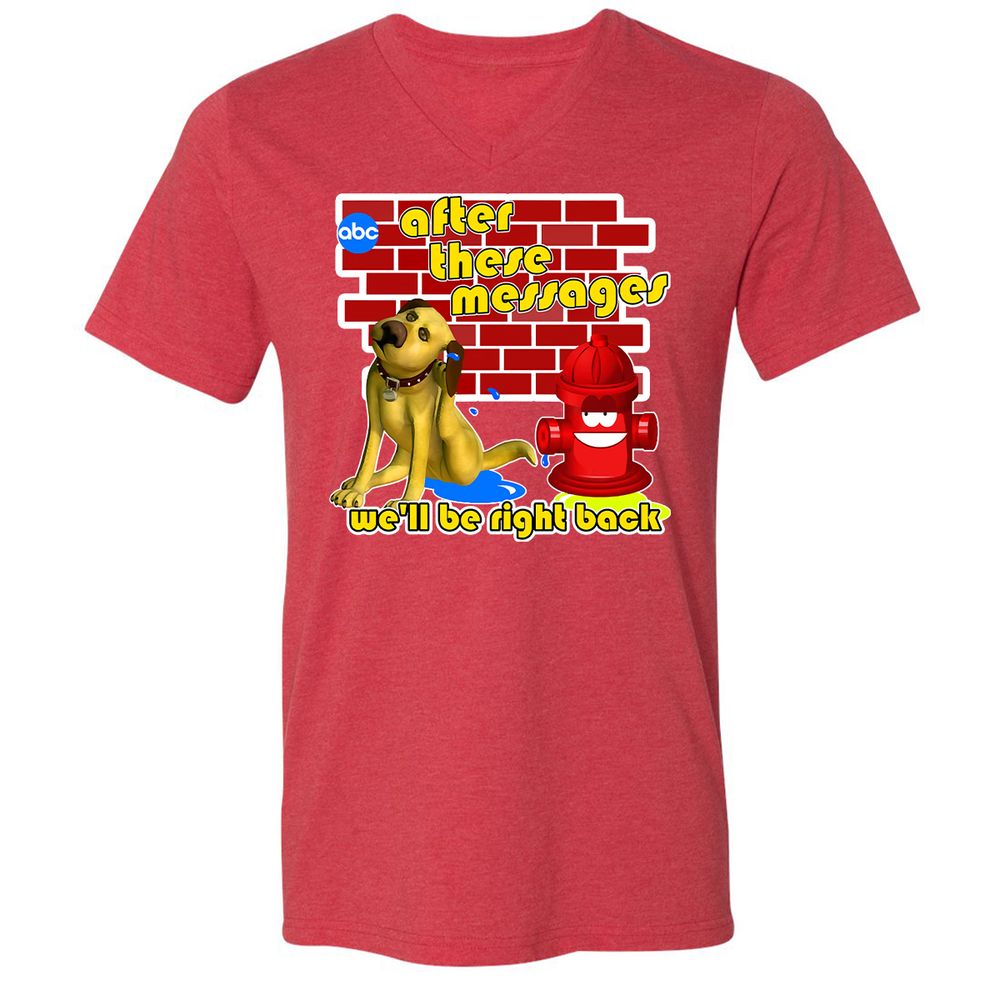 Unisex V-Neck T-Shirt - VHMJPGAW - Heather Red - 16