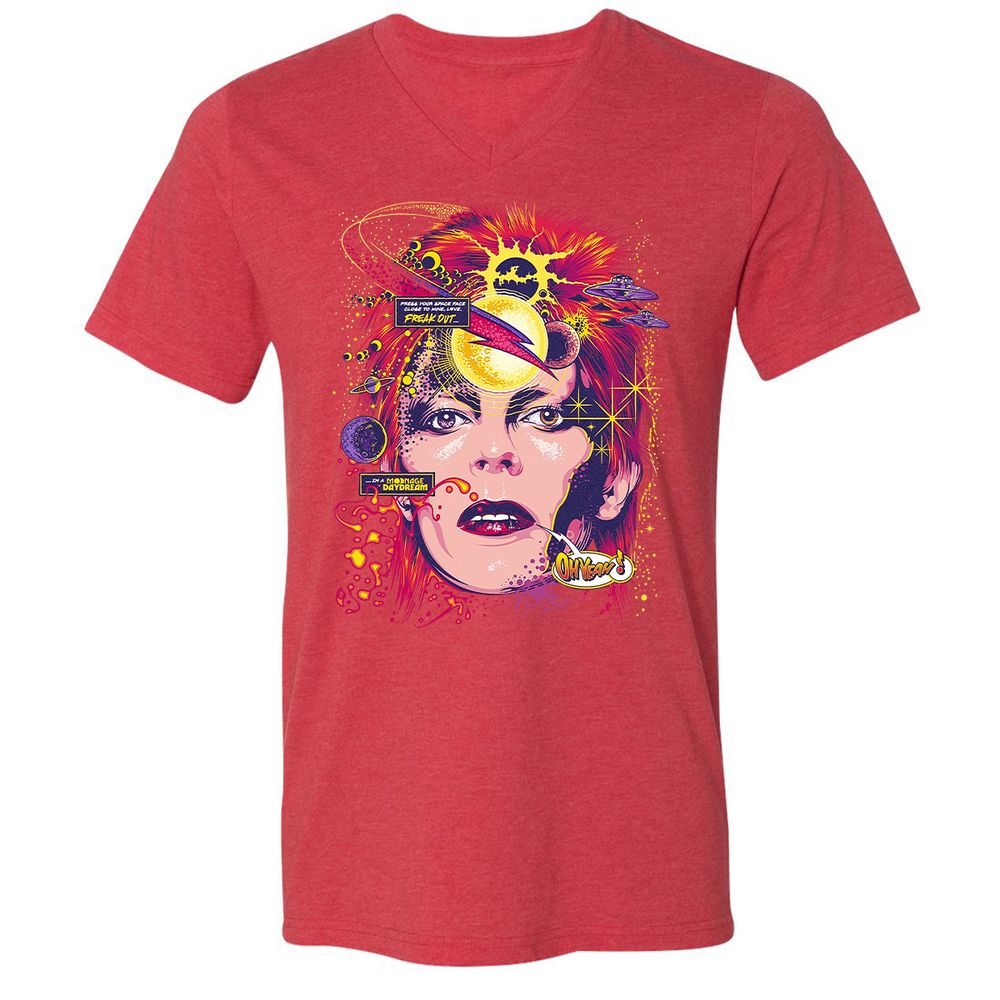 Unisex V-Neck T-Shirt - GLHNL2MK - Heather Red - 16