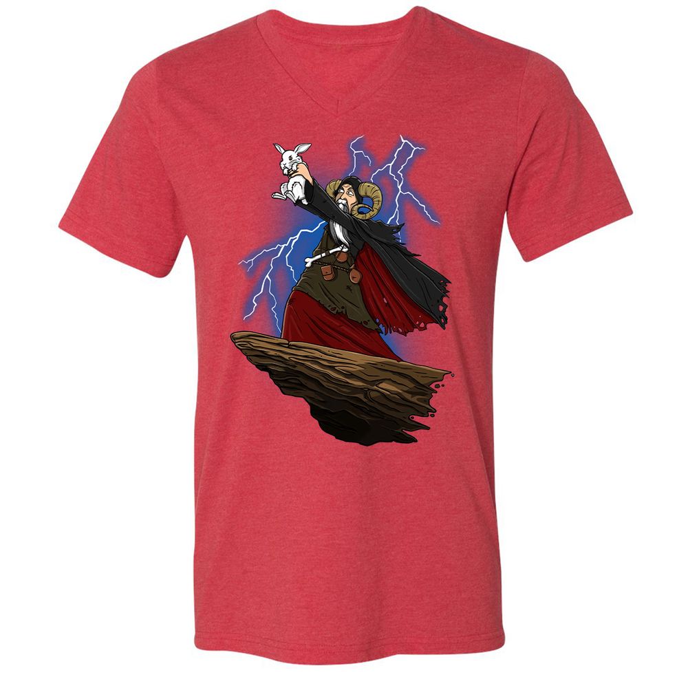 Unisex V-Neck T-Shirt - EZUXKW6N - Heather Red - 16