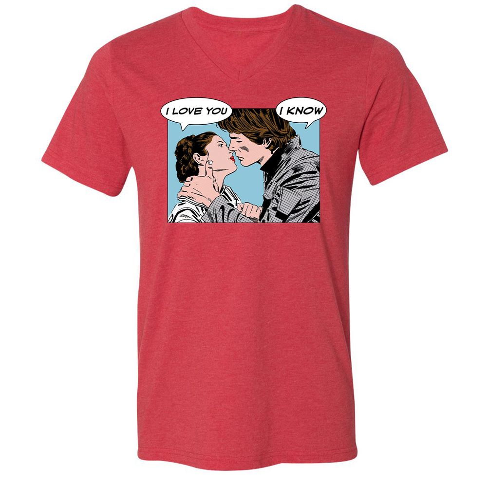 Unisex V-Neck T-Shirt - 2UYRGB6K - Heather Red - 16