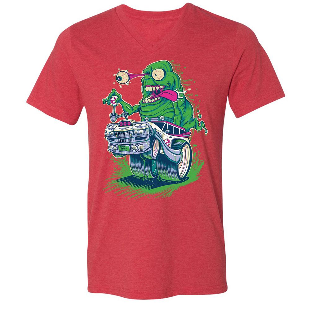 Unisex V-Neck T-Shirt - UR56R44M - Heather Red - 16