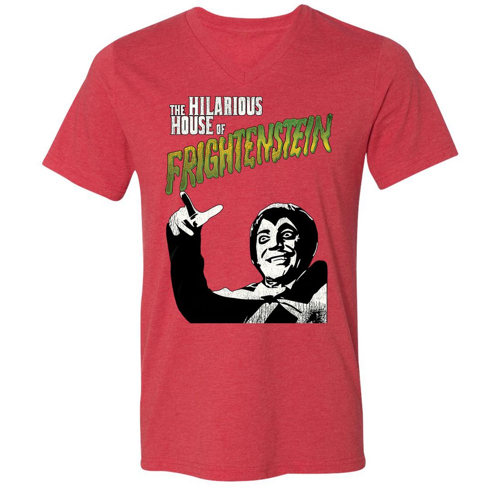 Unisex V-Neck T-Shirt - 8NS4EPXG - Heather Red - 16
