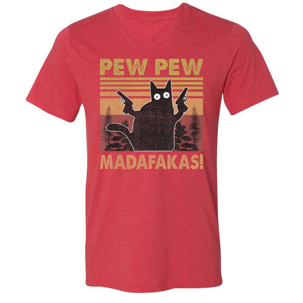 Unisex V-Neck T-Shirt - DM5L7SKW - Heather Red - 16