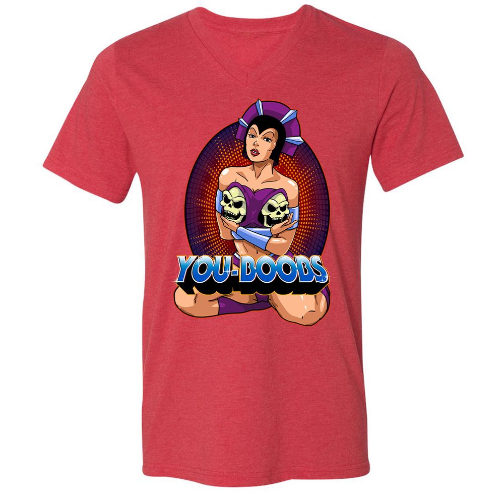 Unisex V-Neck T-Shirt - 829VQMD3 - Heather Red - 16