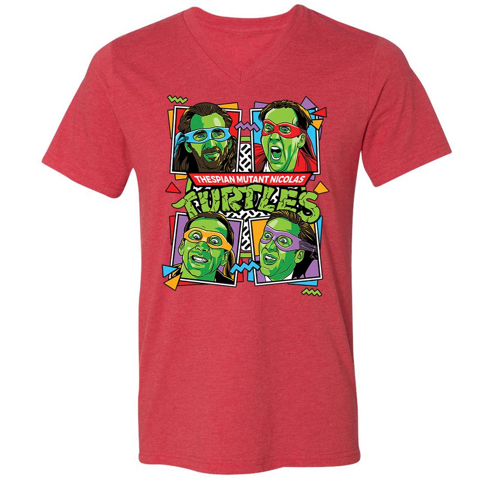 Unisex V-Neck T-Shirt - 5YAXW8UE - Heather Red - 16