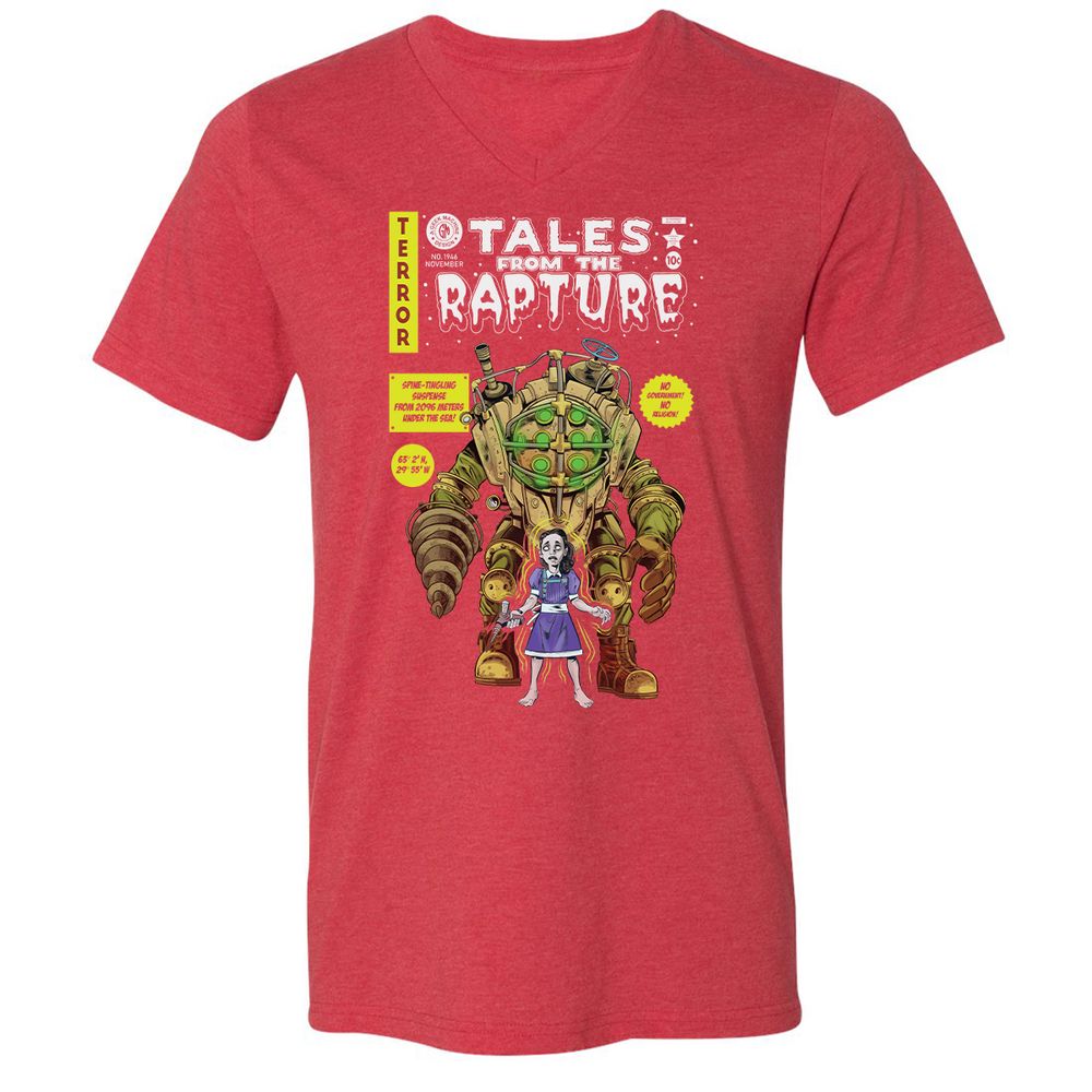 Unisex V-Neck T-Shirt - 3Y83WHEP - Heather Red - 16