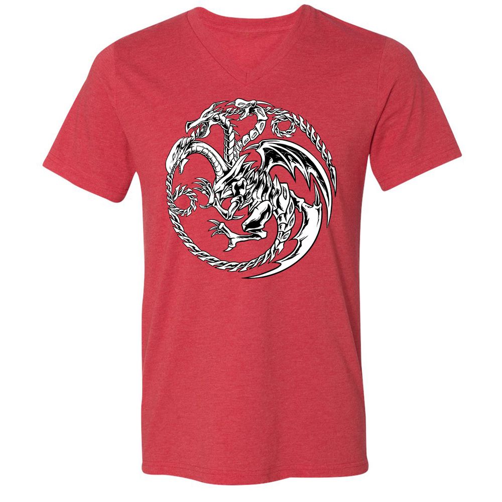 Unisex V-Neck T-Shirt - M55WX51L - Heather Red - 16