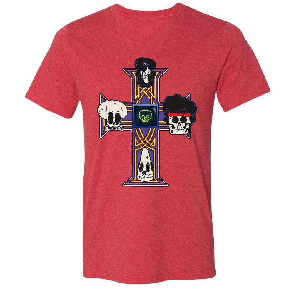 Unisex V-Neck T-Shirt - 33A1F38Y - Heather Red - 16