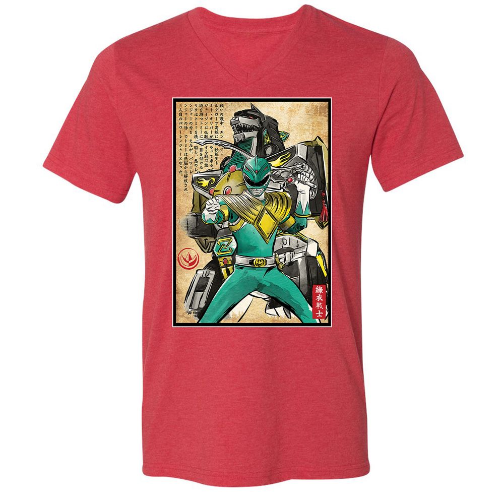 Unisex V-Neck T-Shirt - DZQ78WQ7 - Heather Red - 16