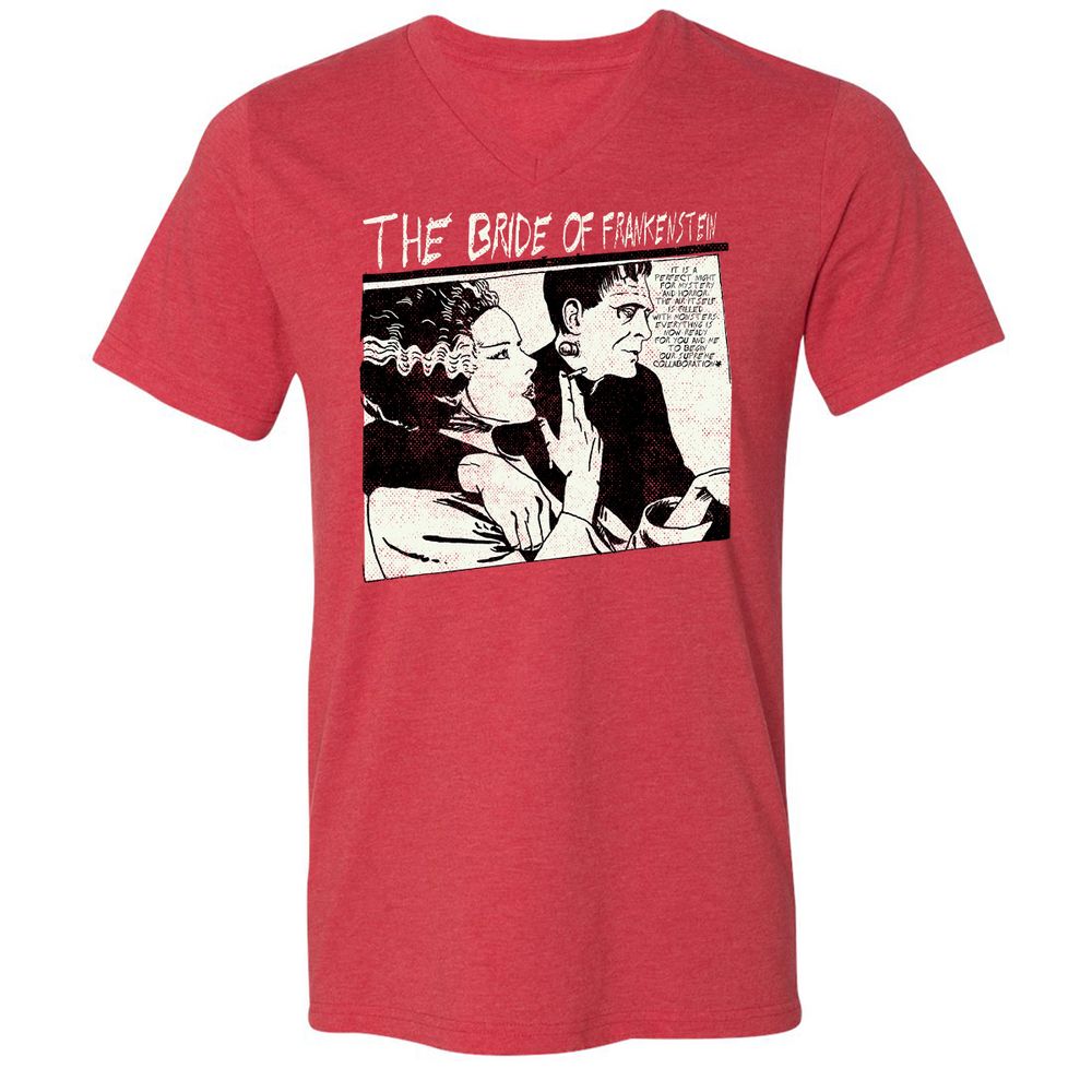 Unisex V-Neck T-Shirt - UR997JAH - Heather Red - 16
