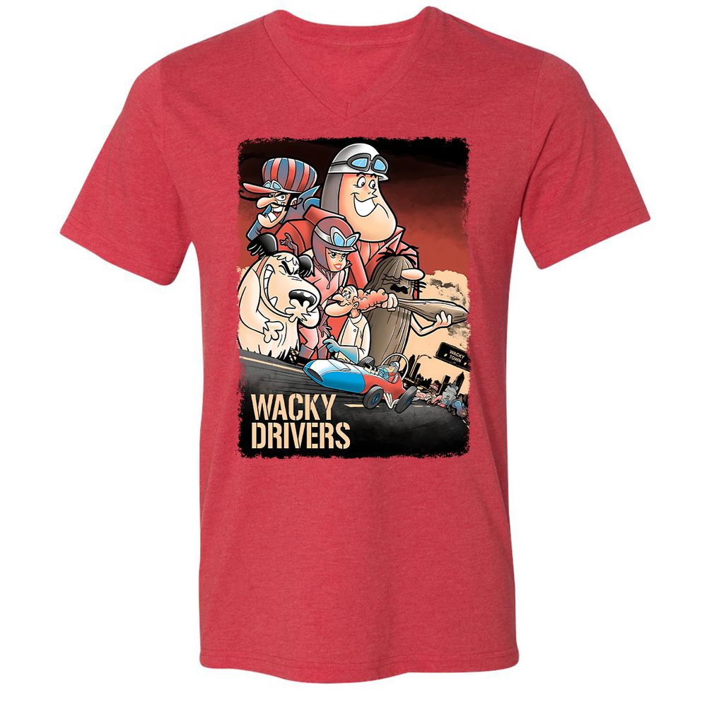 Unisex V-Neck T-Shirt - PZME1AAS - Heather Red - 16