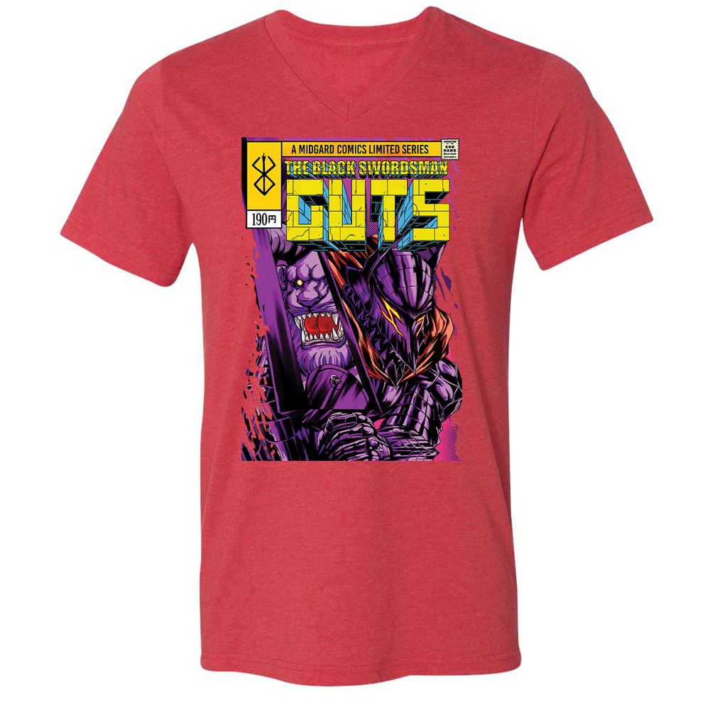 Unisex V-Neck T-Shirt - XUBMNVYS - Heather Red - 16