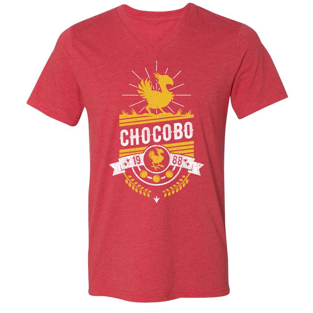Unisex V-Neck T-Shirt - 16Q8U9QS - Heather Red - 16