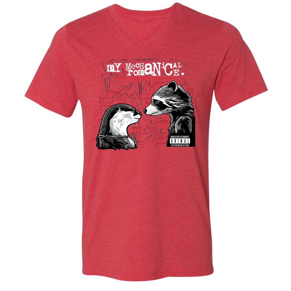 Unisex V-Neck T-Shirt - X85DGBJR - Heather Red - 16