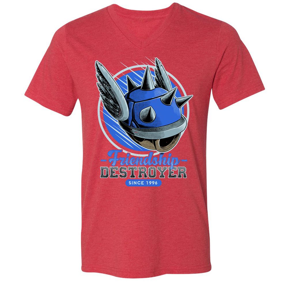 Unisex V-Neck T-Shirt - N4BZUF22 - Heather Red - 16