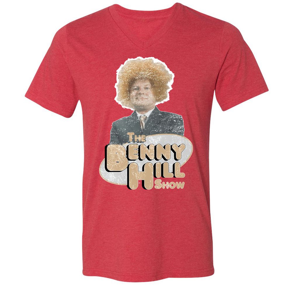 Unisex V-Neck T-Shirt - F6CENG3F - Heather Red - 16