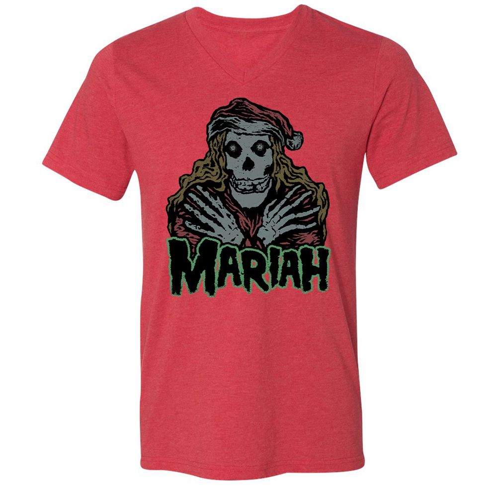 Unisex V-Neck T-Shirt - ELDR5SZF - Heather Red - 16