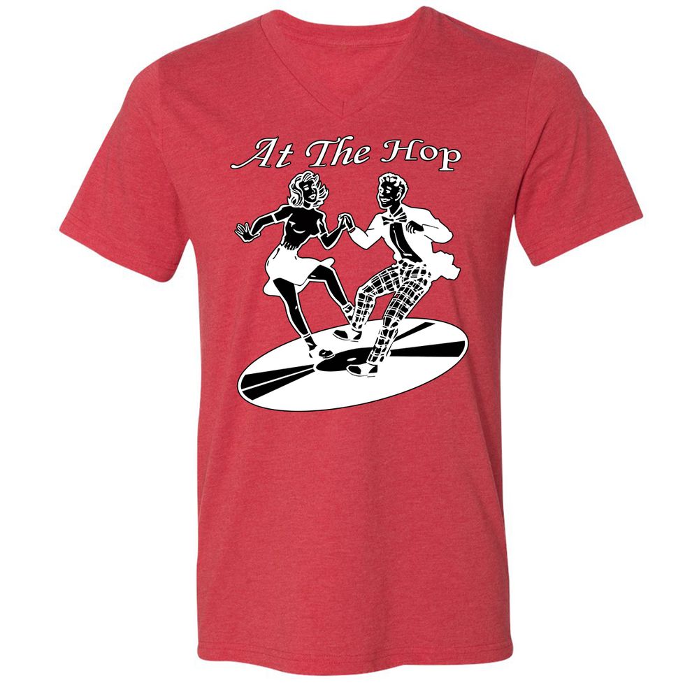 Unisex V-Neck T-Shirt - 8HMCLXW9 - Heather Red - 16
