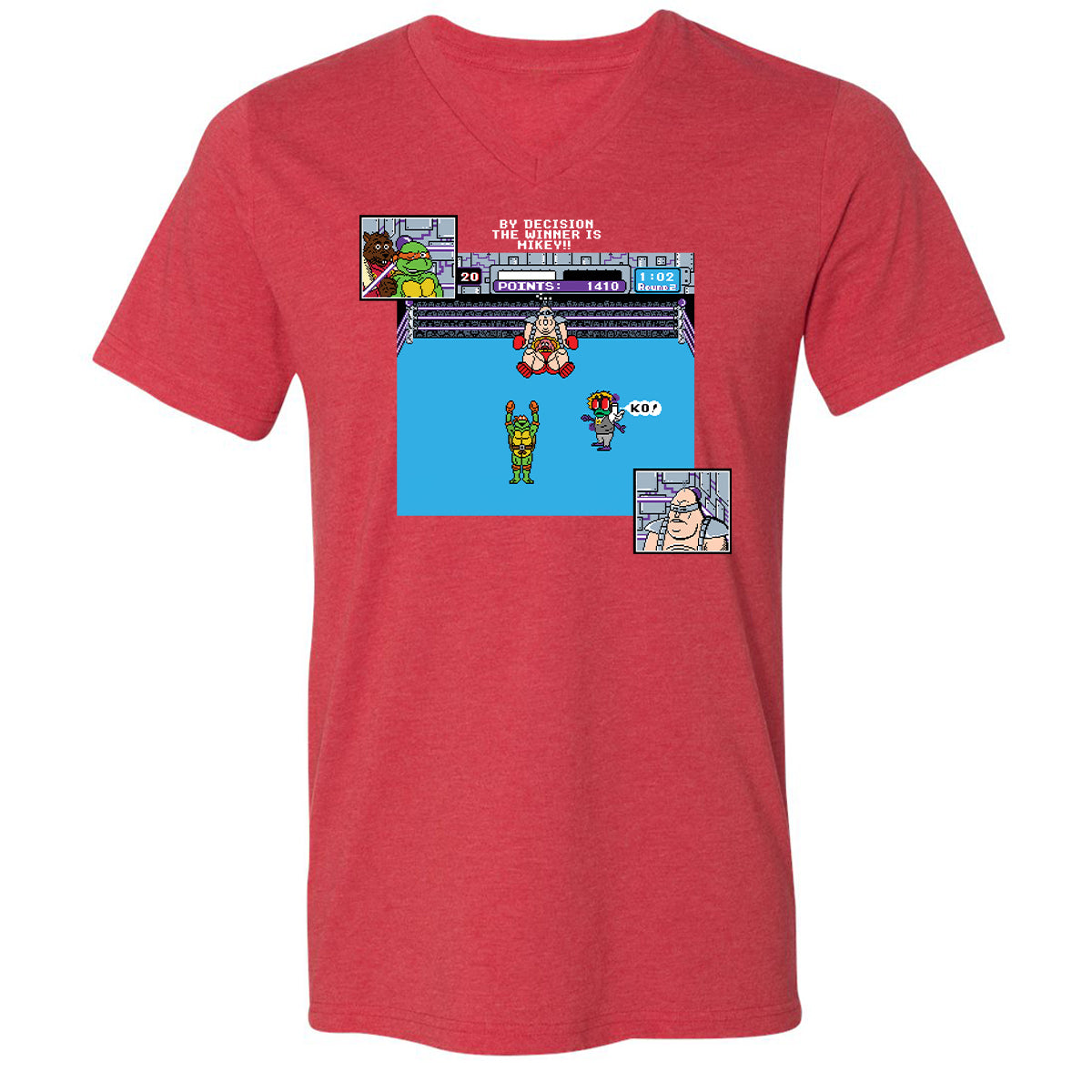 Unisex V-Neck T-Shirt - ARR6DX4W - Heather Red - 16