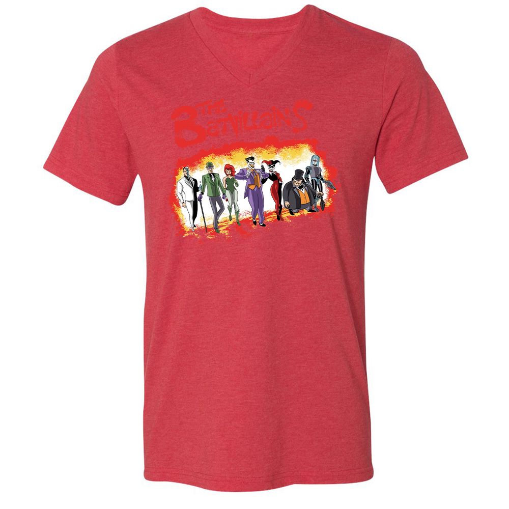 Unisex V-Neck T-Shirt - 447U6RXJ - Heather Red - 16