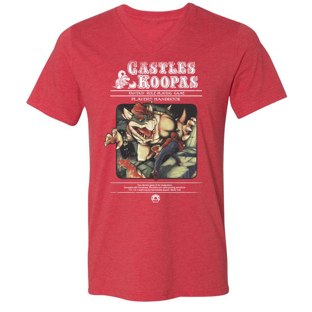 Unisex V-Neck T-Shirt - KSZ96L49 - Heather Red - 16