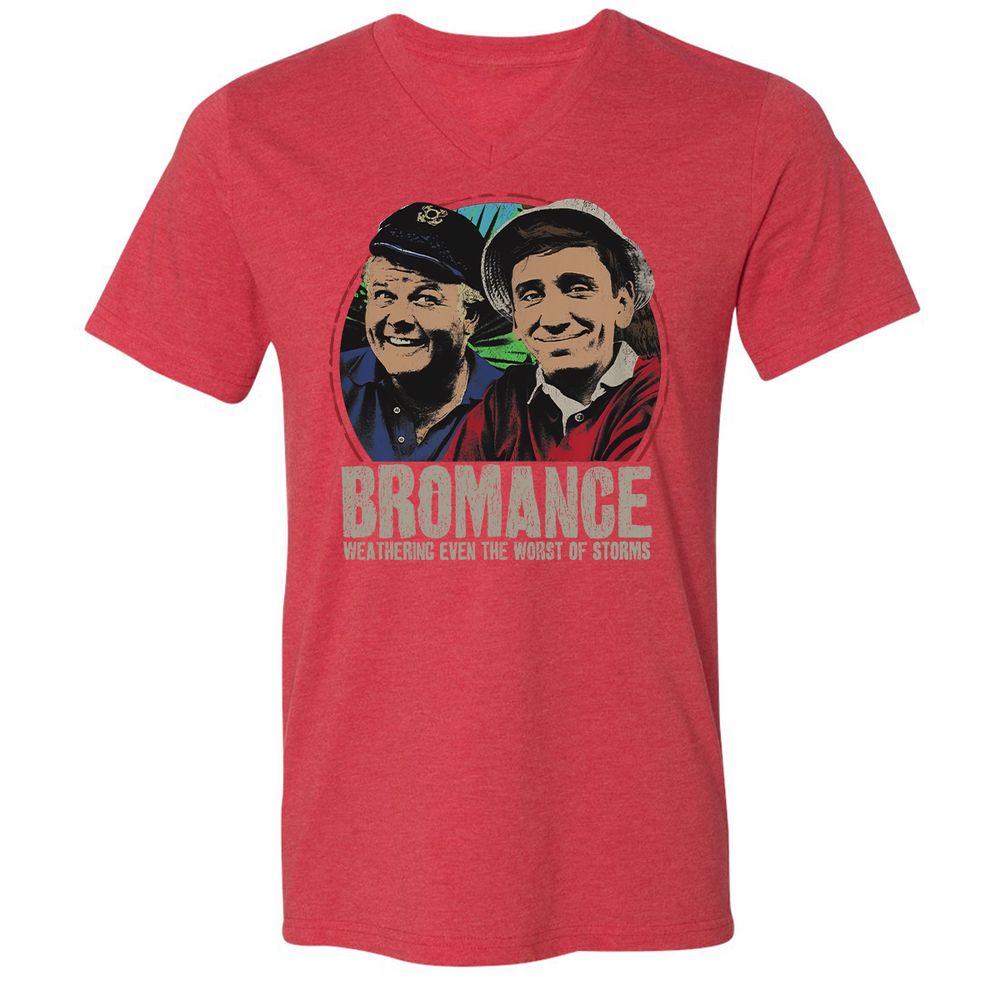 Unisex V-Neck T-Shirt - SJT34R4F - Heather Red - 16